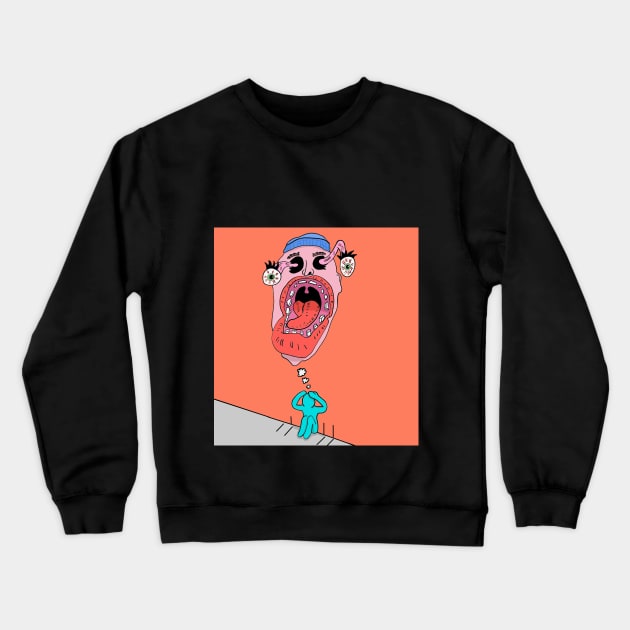 Who's bangin' around up there? Crewneck Sweatshirt by Scribbles_an_nibbles